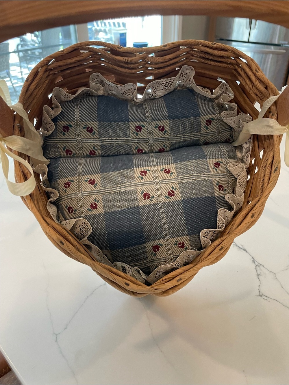Red River Sampler Handcrafted Wood Heart Shaped Sewing Basket, Clarksville, TN - Picture 8 of 12